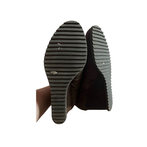 Kenneth Cole Reaction Brown Pebbled Leather Wedge Heel Ankle Boots Size 8.5 - Picture 8 of 8